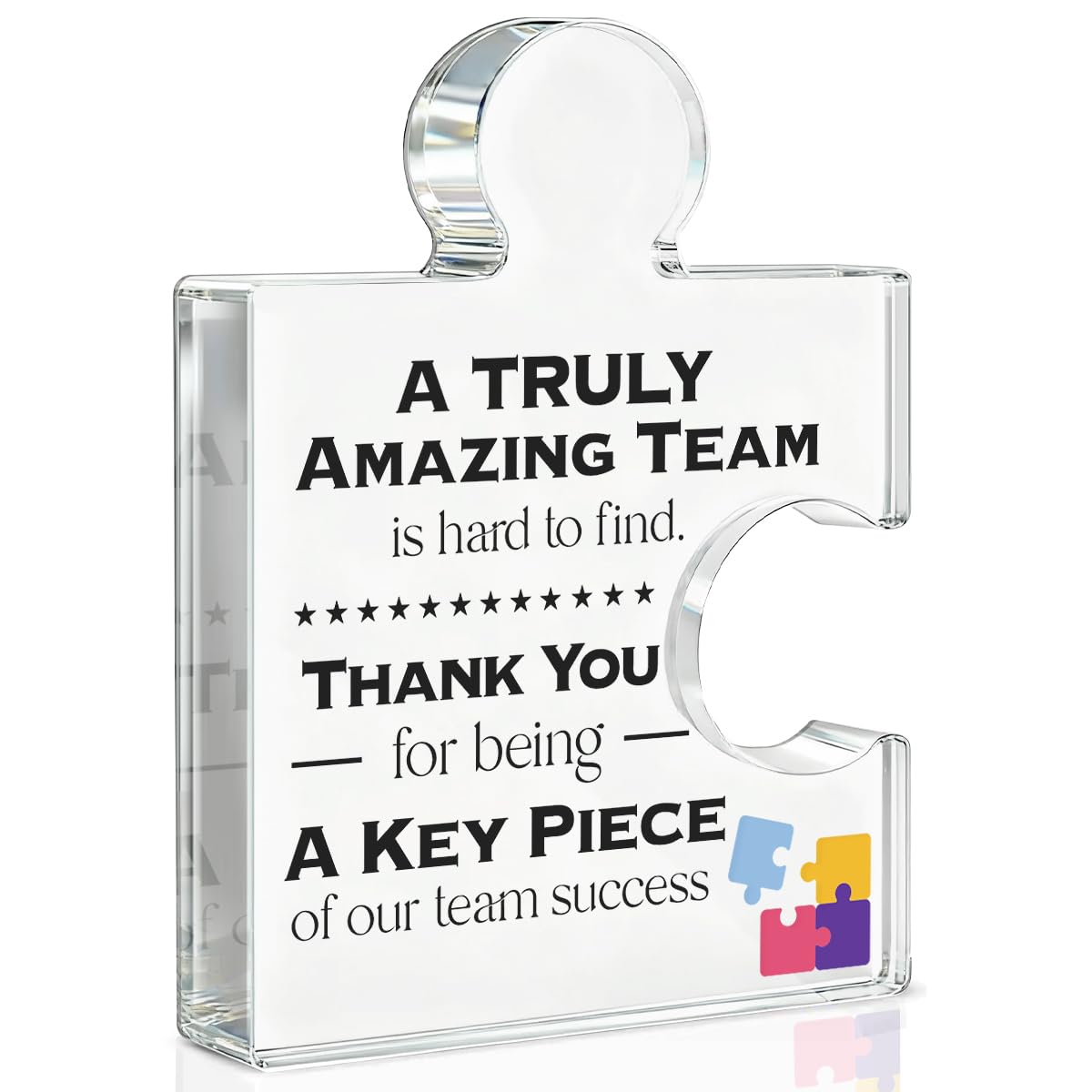 Team Thank You Appreciation Gifts for Coworkers Colleagues Employees, Teamwork Gift Best Teams Ever Gifts a Truly Amazing Team Is Hard to Find Acrylic Puzzle Piece Plaque Office Decor