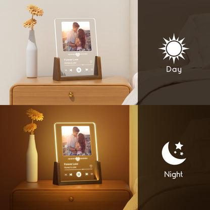 LUCKOR Personalized Valentines Gifts for Him Her Women Men, Custom Anniversary Spotify Plaque Gift for Boyfriend Girlfriend Couple, Customized Picture Frame Birthday Gifts for Wife Husband