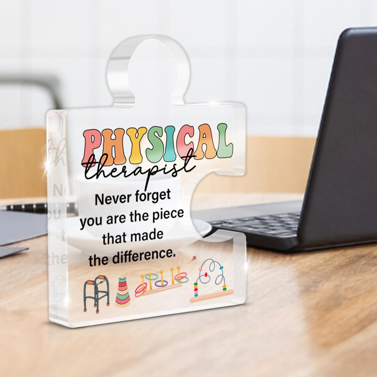 Physical Therapist Gifts for Women, Appreciation Thank You Gifts for Physical Therapy Physiotherapist PT Physio Retirement Christmas Birthday Farewell, Acrylic Puzzle Plaque Sign Office Decor