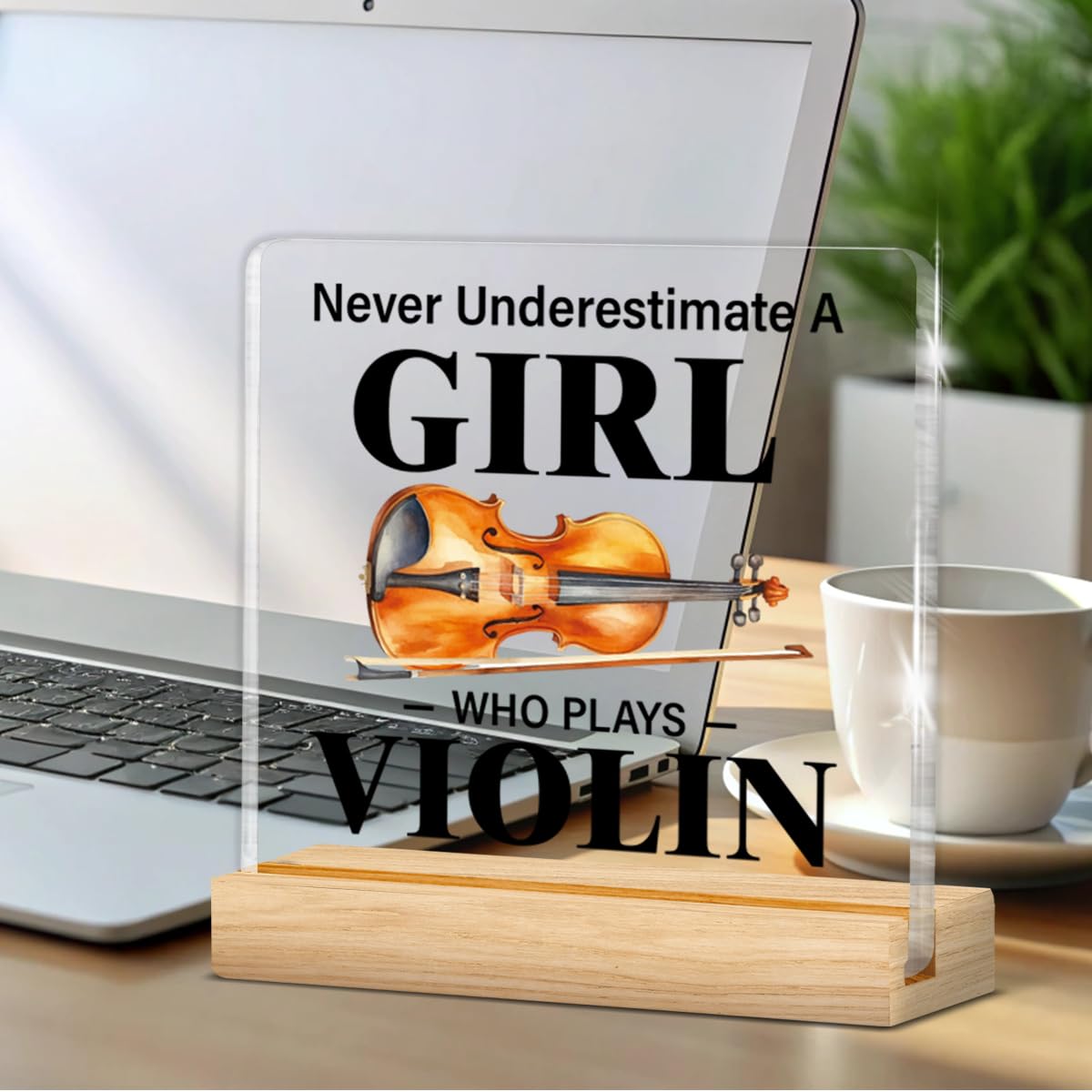 Violin Player Gifts for Women Young Violin Player Lover, Violinist Gifts for Girl Music Teacher Musician, Acrylic Plaque Sign Home Office Decor