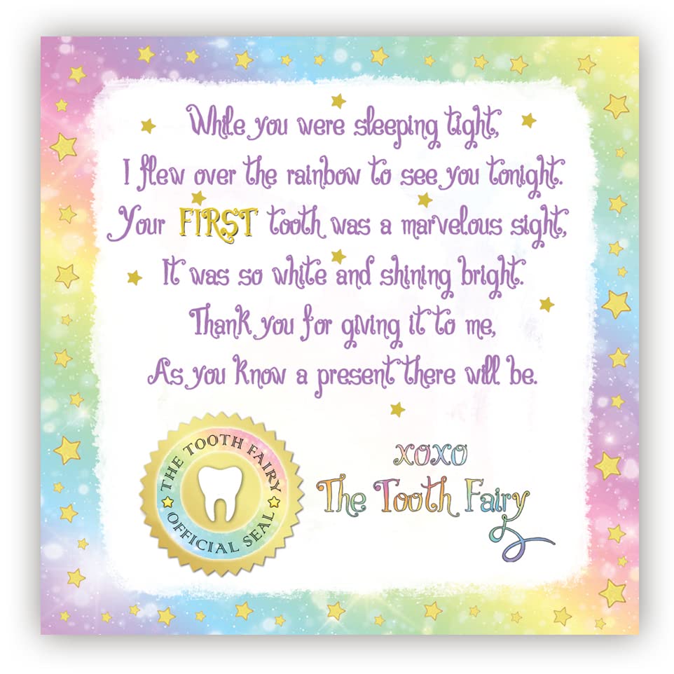 Tooth Fairy Kit for Boys and Girls, Magical Keepsake Gift with Tooth Pouch, 10 Unique Tooth Fairy Cards, 10 Tooth Fairy Receipts, 10 Golden Envelopes, First ToothFairy Visit