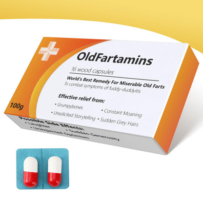 Funny Prank Pill Box, 50th 60th 70th Birthday Gifts for Him, Funny Birthday Gifts for Men, Novelty Joke Gifts for Father, Gag Pill Gifts for Men, Dad Gift (OldFartamins)