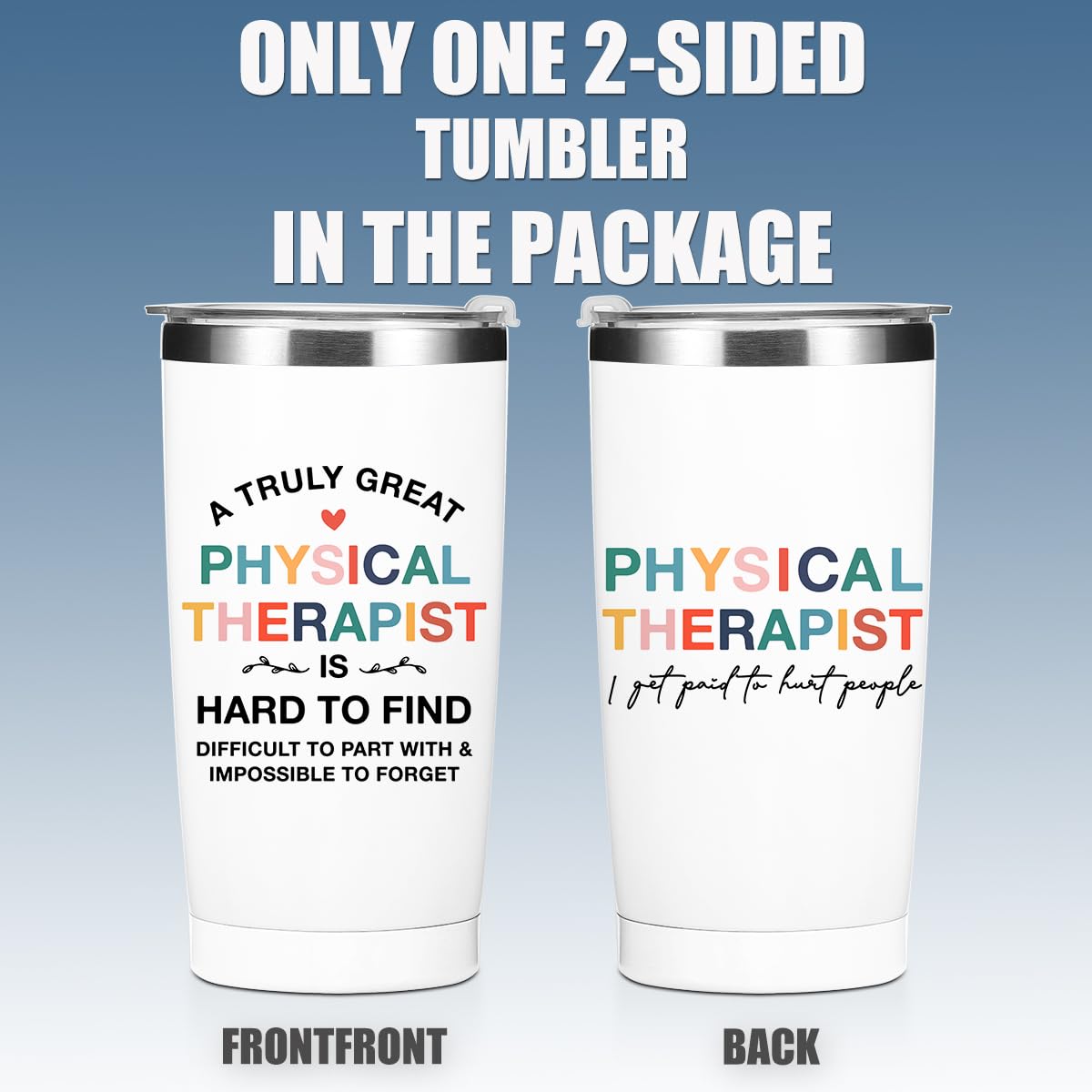 Physical Therapy Gifts Tumbler, Physical Therapist Gift Water Bottle, Appreciation Gifts, Double Wall Travel Coffee Mug Stainless Steel Vacuum Insulated Thermal Cup PT Gift for Women Coworker