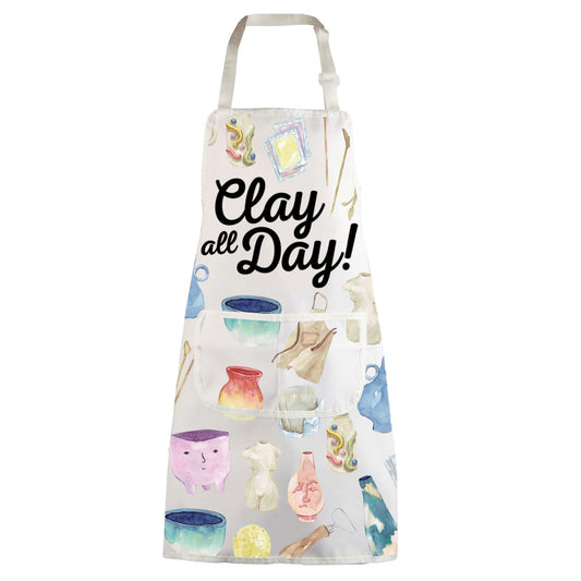 WZMPA Pottery Maker Apron Ceramic Artist Gift Clay All Day Adjustable Apron With Pockets For Pottery Teacher Student