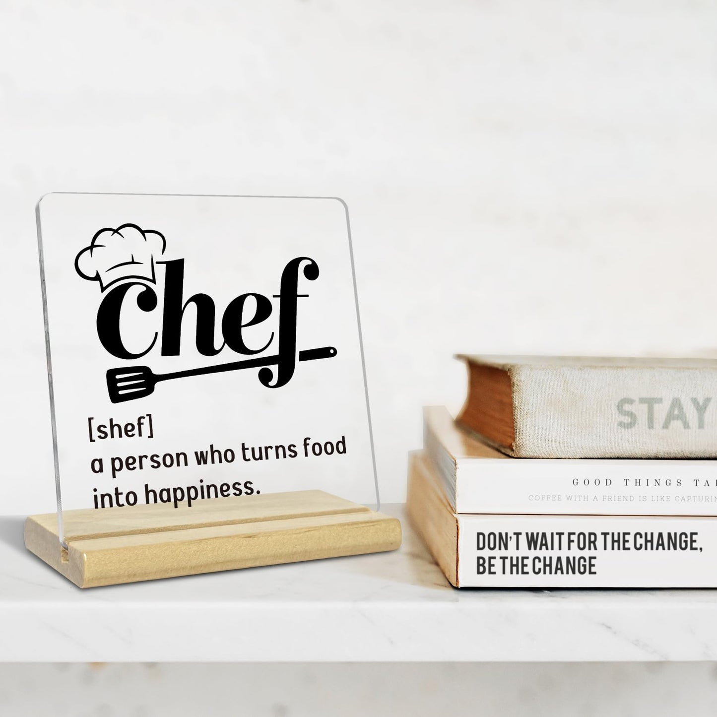 Chef Acrylic Plaque Gifts for Women Men, Chef Definition Gifts for Cooking Lovers Mom Grandma Cooker Christmas Birthday, Farmhouse Kitchen Counter Cabinet Decor Dining Room Table Decor