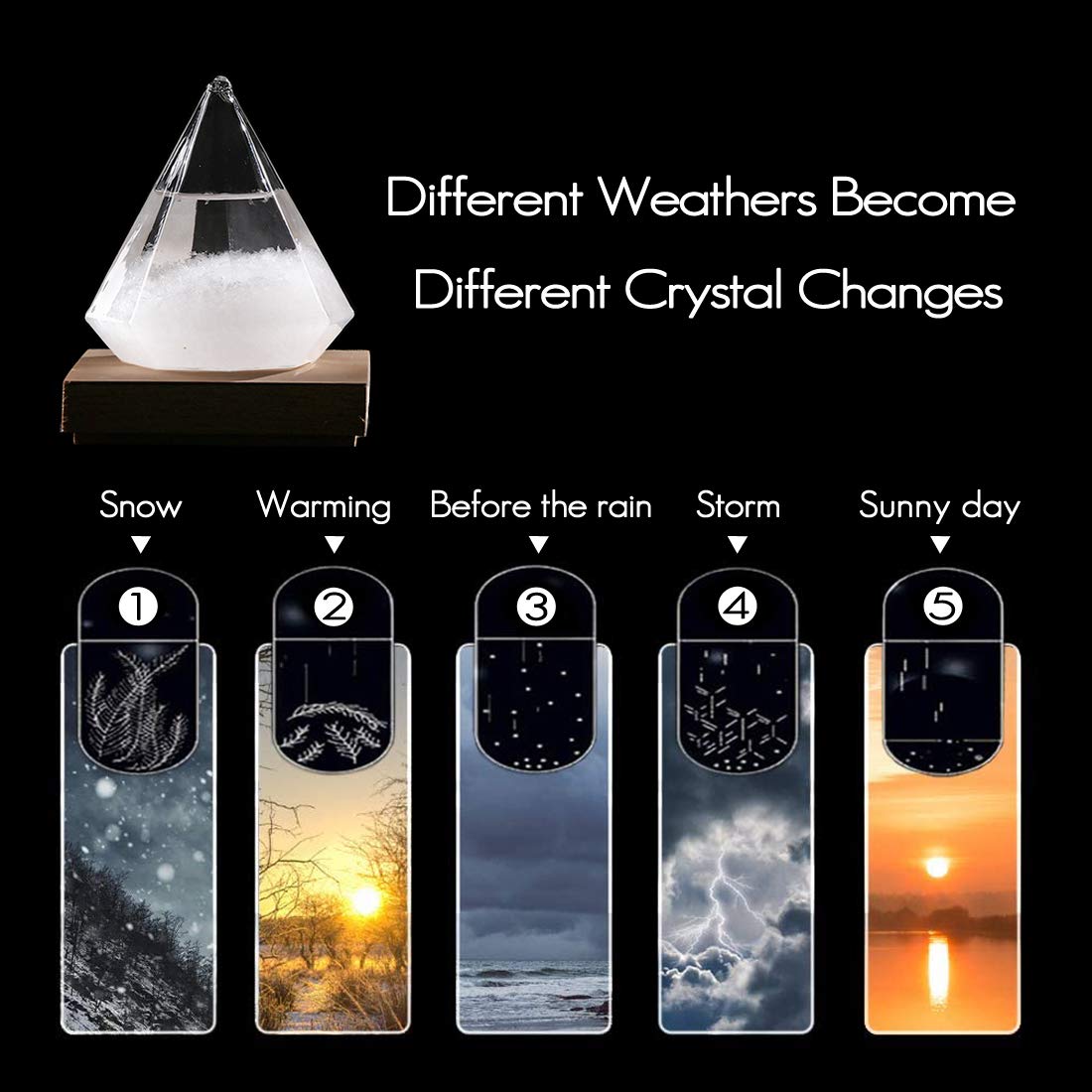 Weather Storm Glass Bottle Drop Creative Stylish Weather Station Forecaster Barometer, Desktop Decoration Crafts of Choice