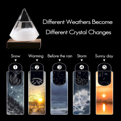 Weather Storm Glass Bottle Drop Creative Stylish Weather Station Forecaster Barometer, Desktop Decoration Crafts of Choice