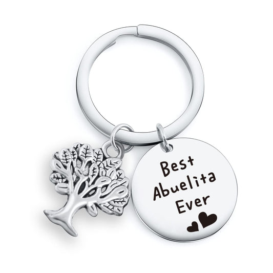 RSZOTW Abuelita Gifts Abuela Gifts Grandma Keychain Best Abuelita Ever Jewelry For Mimi Granny Grandmother Keychain Mother's Day Gift