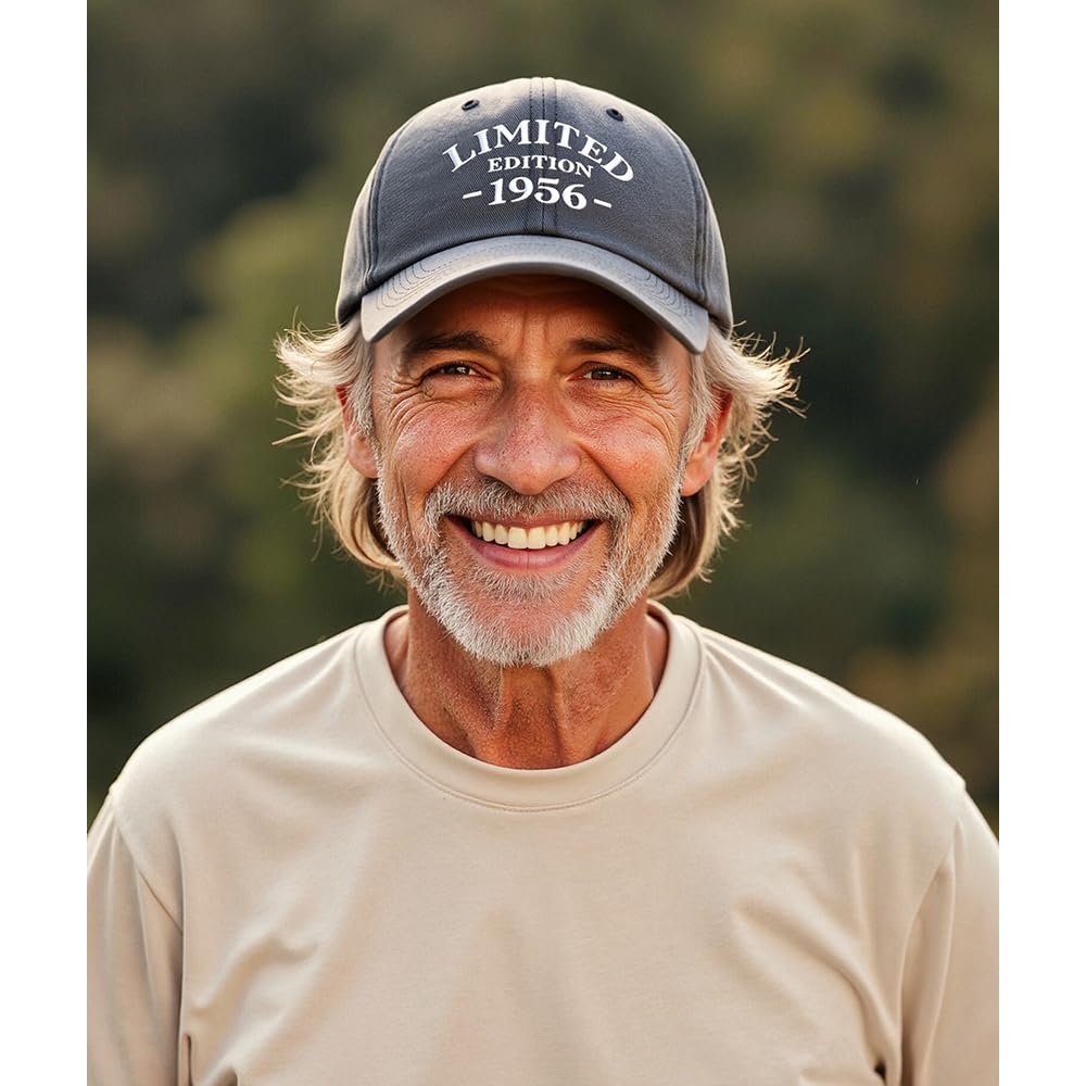 70th Birthday Gifts for Men Women, 70 Year Old Gifts Ideas, Washed Cotton Embroidered Baseball Cap Adjustable