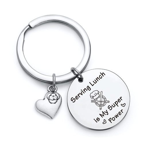 NOTHERS RSZOTW Lunch Lady Day Keychain Cafeteria Manager Gift Cafeteria Staff Friends Jewelry Lunch Server Keychain