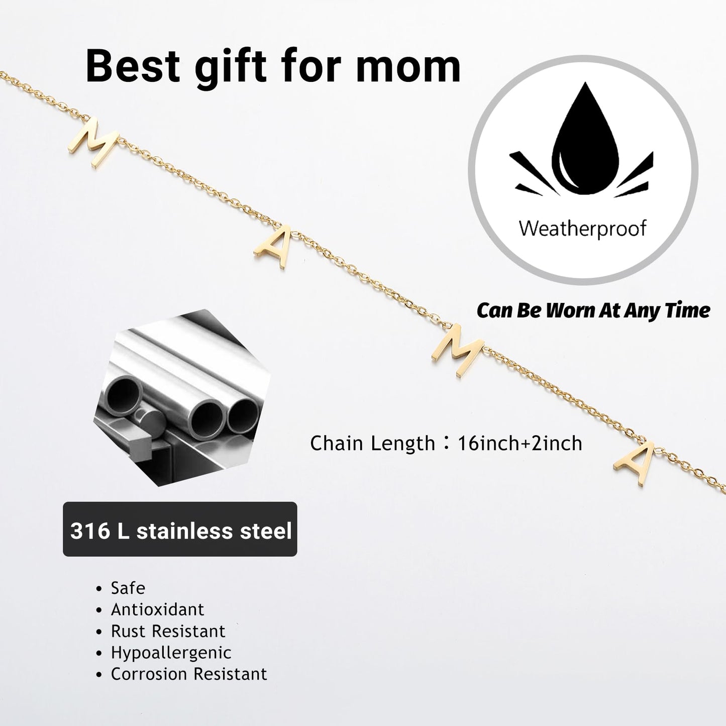 SKQIR Mama Necklaces For Women, Gold Plated Momma Mom Necklace,Pregnant Pregnancy Gifts For Expecting Mom, First Time New Mom Gifts,Mommy Mama To Be Gifts,Postpartum Gifts For Mom After Giving Birth