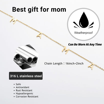 SKQIR Mama Necklaces For Women, Gold Plated Momma Mom Necklace,Pregnant Pregnancy Gifts For Expecting Mom, First Time New Mom Gifts,Mommy Mama To Be Gifts,Postpartum Gifts For Mom After Giving Birth
