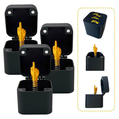 3Pc Middle Finger in a Box Pop-Up Surprise Prank Gift for Adults Spoof Hand Box for Office Desk or Home Decor Perfect Novelty Gift for Christmas and Special Occasions (3Pc, Golden)