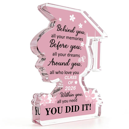 Graduation Decorations 2026 Class Of 2026 Graduation Gifts For Her College University College Middle Graduate Gifts For Women Personalized Acrylic Plaque Inspirational Decor Senior Keepsake