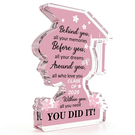 Graduation Decorations 2026 Class Of 2026 Graduation Gifts For Her College University College Middle Graduate Gifts For Women Personalized Acrylic Plaque Inspirational Decor Senior Keepsake
