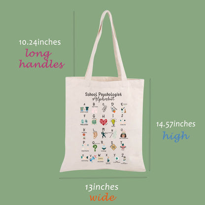 Psychologist Canvas Tote Bag Thank You Gift for Psychologist Psych Shopping Bag Book Bag End of Term Gift