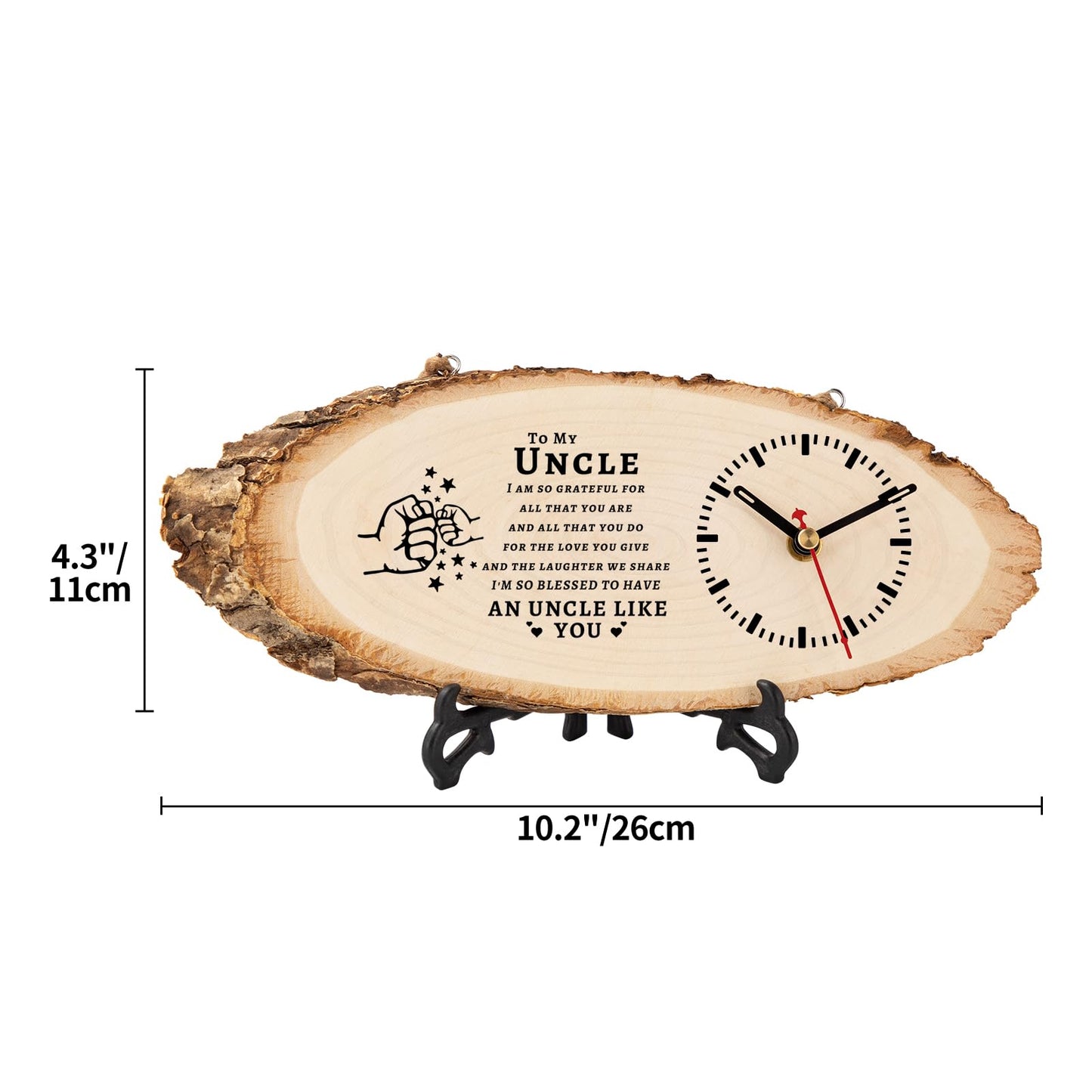 BeauGift Uncle Gifts, Wooden Clock Gifts for Uncle from Niece Nephew, Best Uncle Ever Gifts Idea for Birthday Fathers Day Christmas