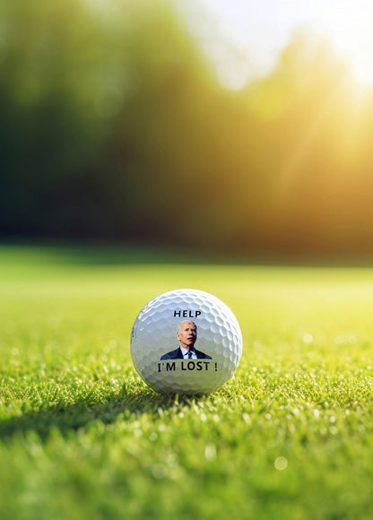 3 Pack Biden Golf Balls Funny Confused Joe Biden Help I'm Lost Cute Novelty Golf Balls Gifts