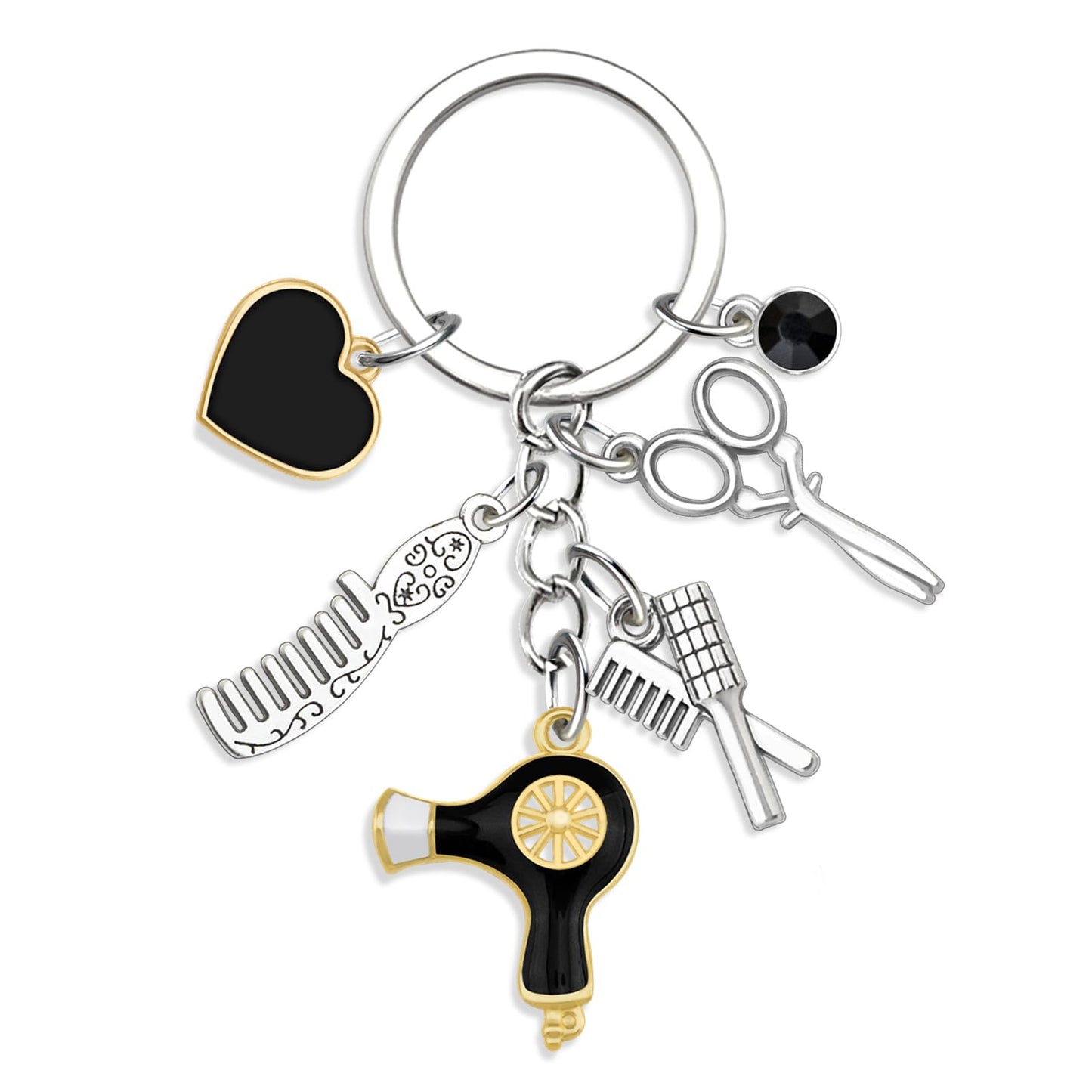 Ikacvb Cute Hair Stylist Gifts Hairdresser Keychain Gifts For Women Men Unique Hairstylist Gift Scissors Comb Charms