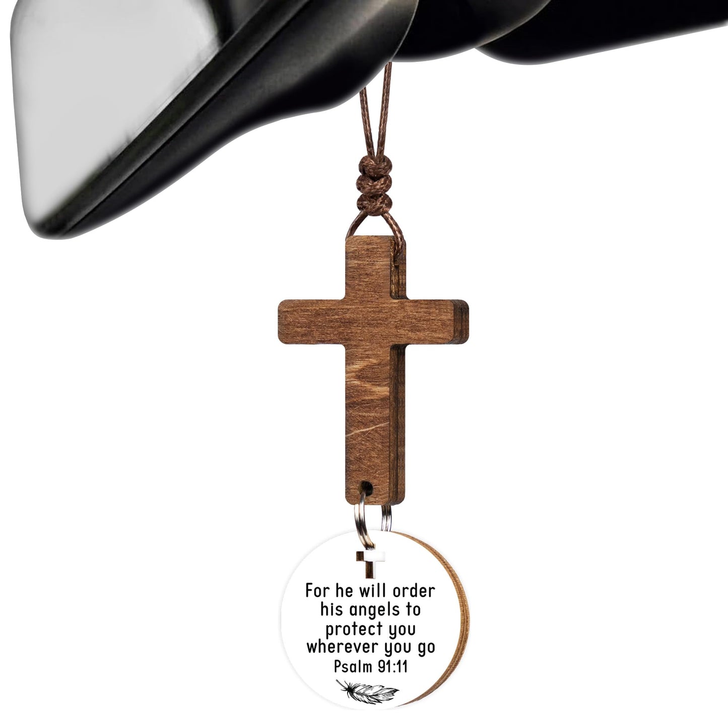 Cross for Car Mirror Hanging, Christian Gifts for Men, Daily Bible Verse Car Cross Hanging Accessories, Christian Car Accessories, Jesus Religious Gifts, for Dad, Father, Men, Husband