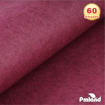 PMLAND Premium Quality Gift Wrapping Paper - Burgundy Color - 20 Inches x 26 Inches 60 Sheets
