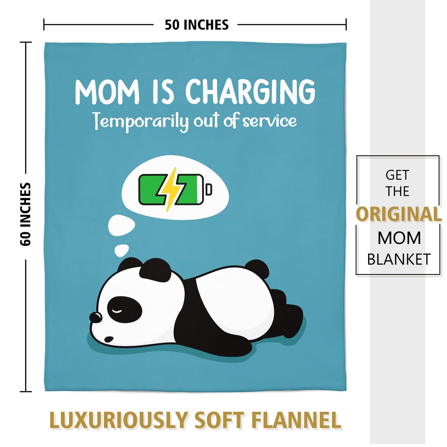 Craftique Mom Birthday Gifts, Funny Gifts for Mom- Mom's Charging Blanket- Moms Gift for Women from Daughter Son Husband, Super Soft Blanket Throw for Napping Travel, 60”×50”