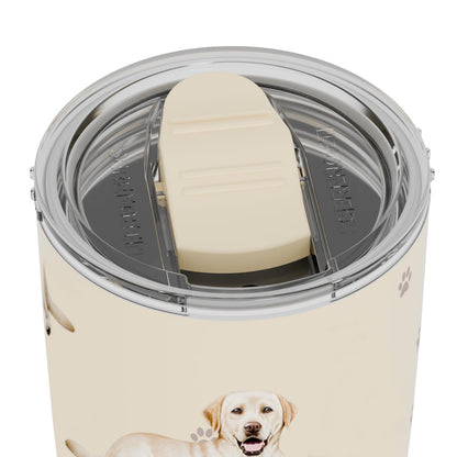 SERENGETI Labrador 20 Oz. Stainless Steel, Vacuum Insulated Tumbler with Spill Proof Lid - 3D Print - Insulated Travel mug for Hot or Cold Drinks (Labrador Yellow Tumbler)