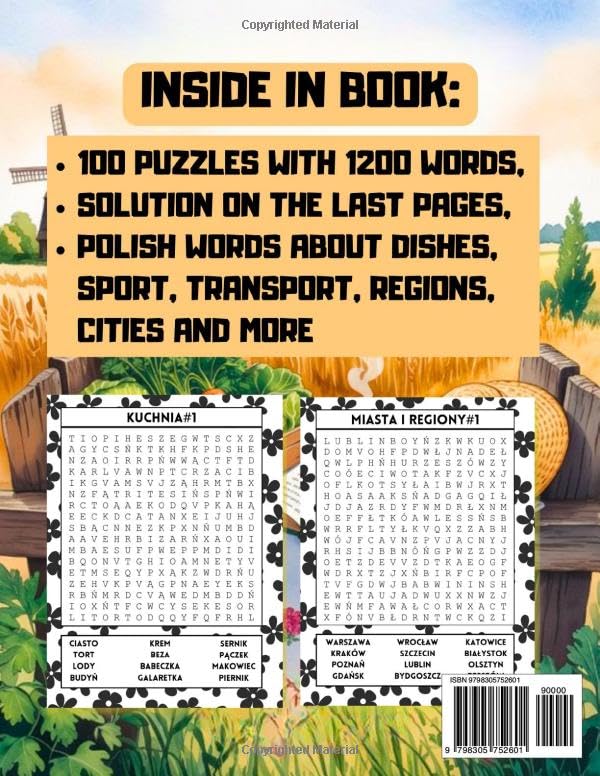 Polish Word Search: 100 Word Search Puzzles Large Print | 1200 Words to Expand your Polish Vocabulary for Adults and Seniors