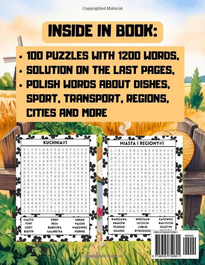 Polish Word Search: 100 Word Search Puzzles Large Print | 1200 Words to Expand your Polish Vocabulary for Adults and Seniors