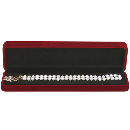 LETURE 2 Pieces Long Velvet Chain Necklace Gift Box Set, Bracelet Storage Case, Jewellry Display Box for Wedding, Engagement,Proposal, Birthday and Anniversary (Red-2pcs)