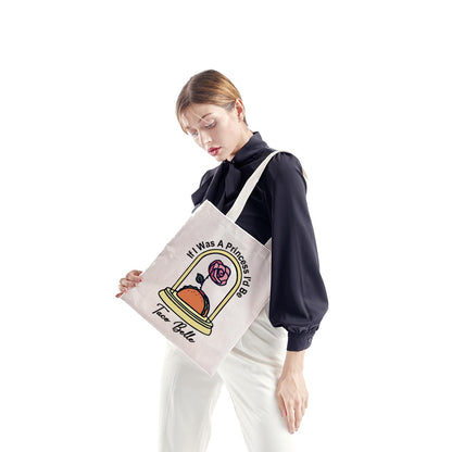 ZJXHPO Taco Belle Tote Bag If I Was A Princess I'd Be Taco Belle Reusable Grocery Shopping Bag Taco Lover Gift