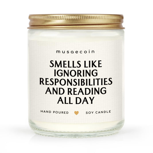 Book Lovers Gifts, Funny Gifts for Book Lovers, Birthday Bookish Presents for Readers Librarian Bookworm - Handmade Lavender Candle 7oz