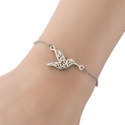Personalized Hummingbird Gifts for Women,Hummingbird Charm Bracelet for Her,Stocking Stuffers for Mom/Daughter/Wife,Funny White Elephant Gifts for Adults
