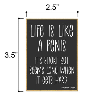 Honey Dew Gifts, Life is Like a Penis, 2.5 Inch by 3.5 Inch, Locker Decorations, Refrigerator Magnets, Decorative Funny Gag Gifts for Adults, Inappropriate Gifts, 76927