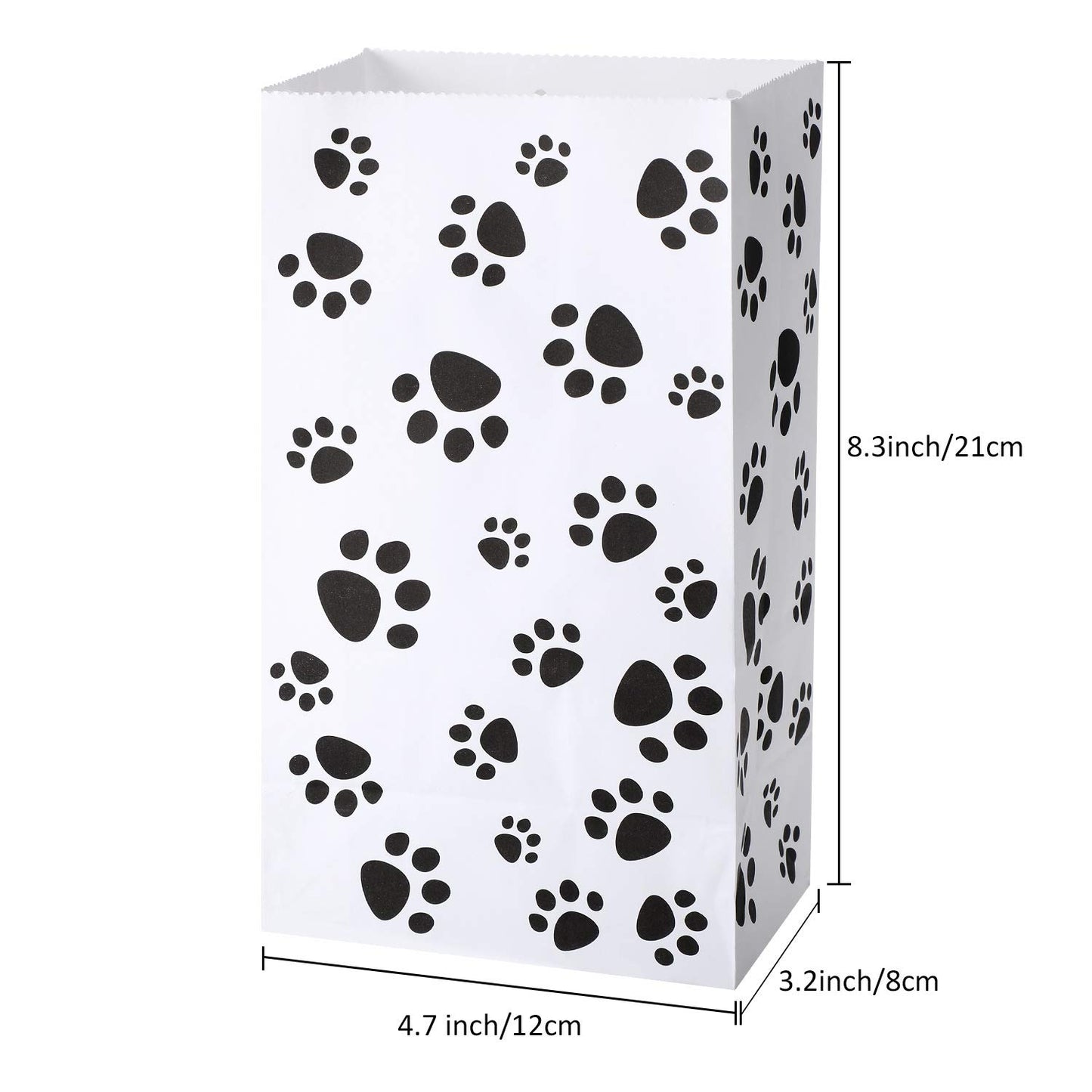 Blulu 36 Pack Dog Paw Gift Paper Bags Dog Paw Treat Goodie Bags Party Favors for Cat Pet Party Favor