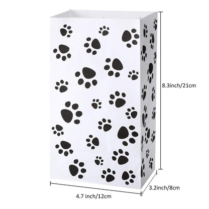 Blulu 36 Pack Dog Paw Gift Paper Bags Dog Paw Treat Goodie Bags Party Favors for Cat Pet Party Favor