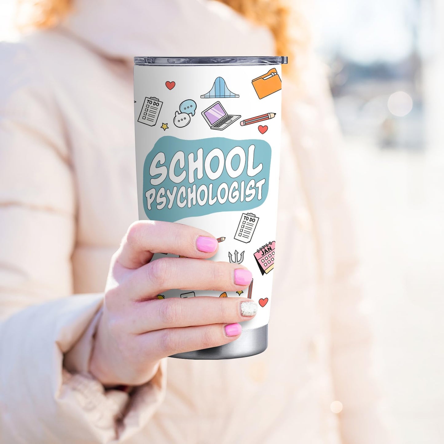 School Psychologist Gifts for Women, School Psychologist Appreciation Gifts 20oz Stainless Steel Tumbler