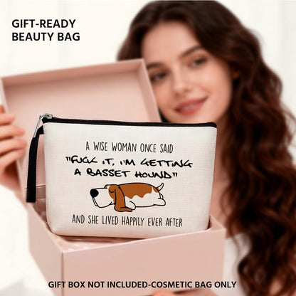 Hanamiya Na Basset Hound Gifts, Dog Gifts for Dog Lovers for Women, Funny Makeup Bag, Cosmetic Pouch, Travel Case Getting a Basset Hound
