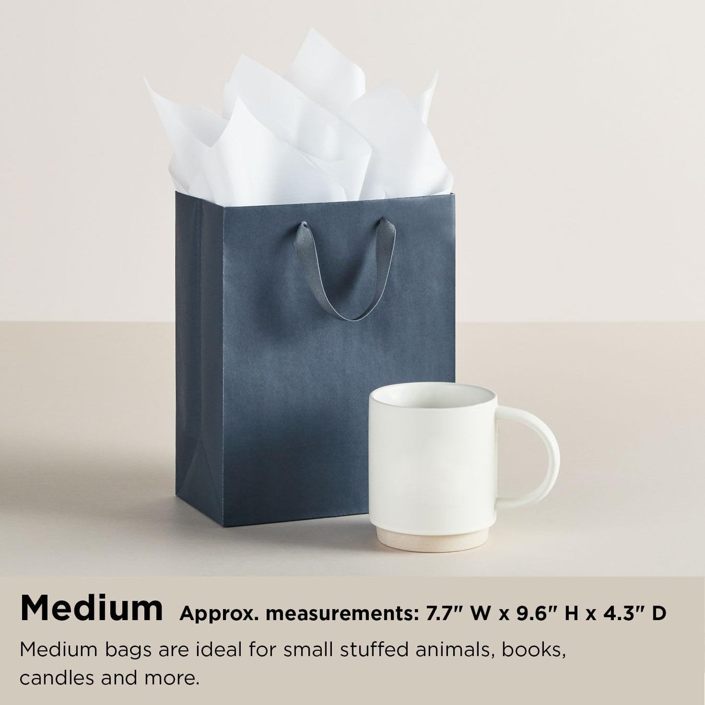Hallmark 9" Medium Gift Bag with Tissue Paper (Happy Birthday, Rainbow Stripes on Light Blue)