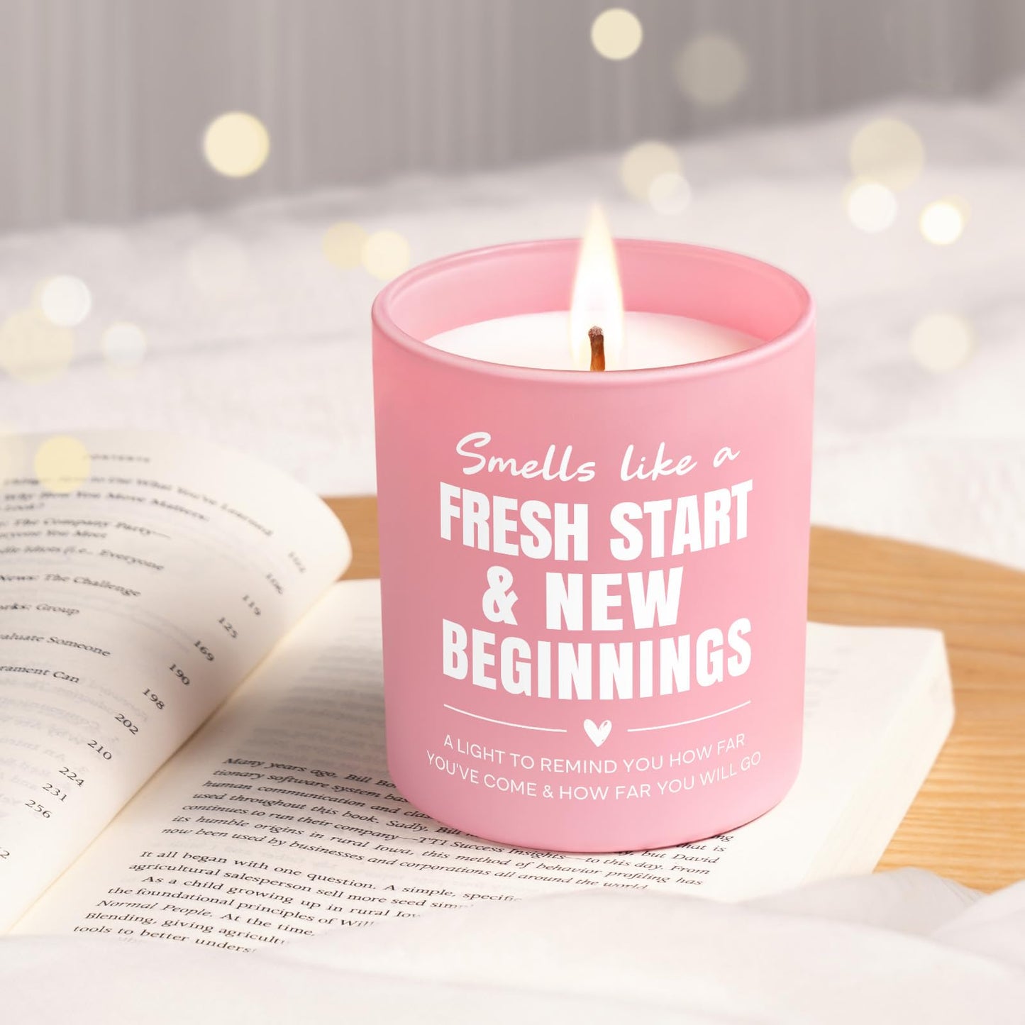 Afterprints New Beginnings Scented Candle 10oz, Divorce Breakup Gifts for Women, Inspirational, Encouragement & Cheer Up Gifts for Friends, Coworkers, Graduation, Promotion, Housewarming