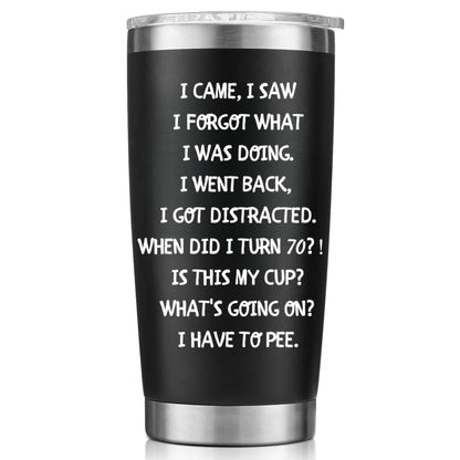70th Birthday Gifts For Men Women-20 OZ Stainless Steel Tumbler-70th Birthday Decorations for Him Her
