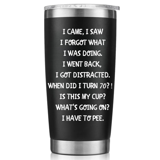 70th Birthday Gifts For Men Women-20 OZ Stainless Steel Tumbler-70th Birthday Decorations for Him Her