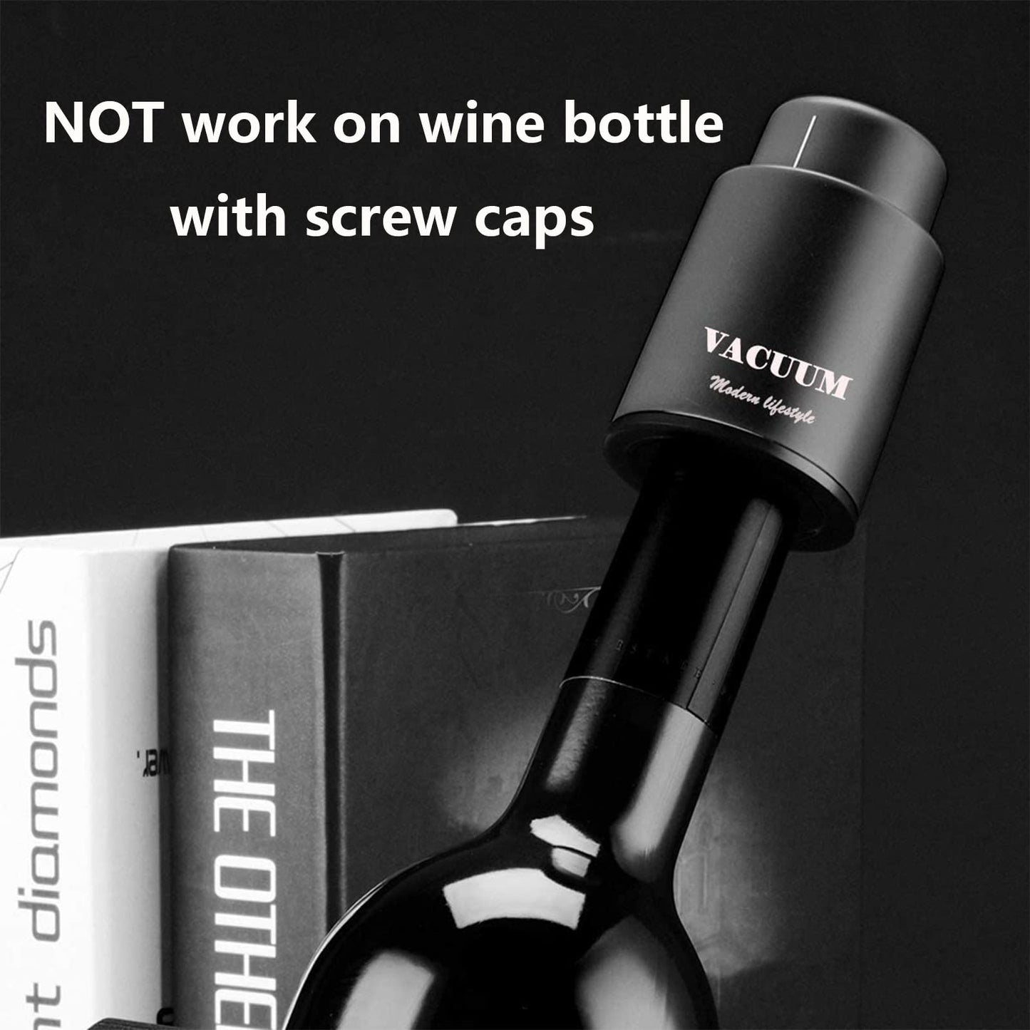 Wine Bottle Stoppers,Real Vacuum Stoppers,Reusable Wine Preserver,Wine Corks Keep Fresh,Best Christmas and Birthday Gifts for Wine Lovers.