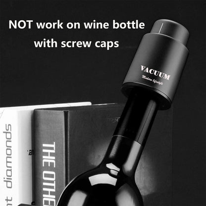 Wine Bottle Stoppers,Real Vacuum Stoppers,Reusable Wine Preserver,Wine Corks Keep Fresh,Best Christmas and Birthday Gifts for Wine Lovers.