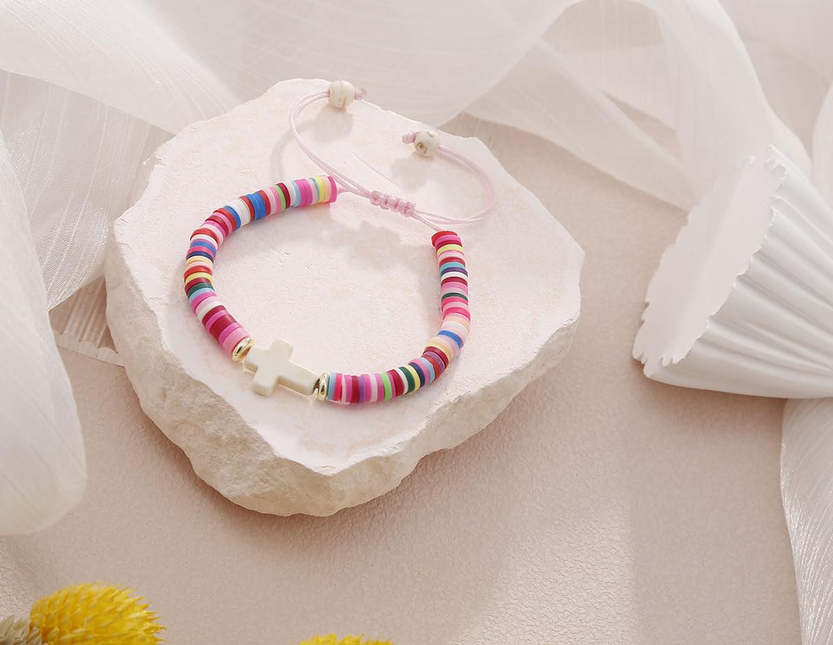 First Communion Gifts for Girls, Cross Bracelet Religious Christian Jewelry, Baptism Christening Confirmation Catholic Gift for Daughter Granddaughter Goddaughter Niece Teens Kids