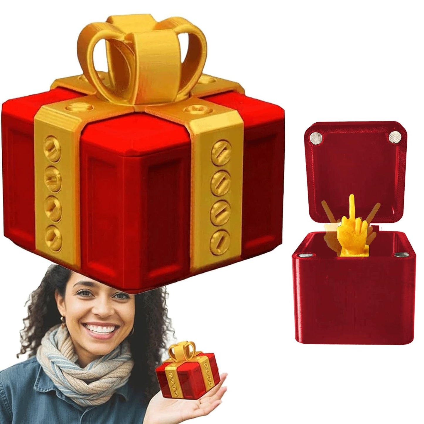 The Annoying Present with Middle Finger, Annoying Gift Box, Gotcha Box, 3D Printed Boxes Inside Boxes, Middle Finger in a Box, Really Funny Prank Novelty Surprise Box for Gifts