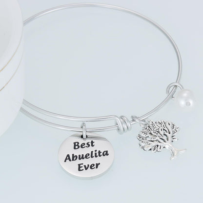 HUTIMY Abuelita Gifts In Spanish from Grandchildren Birthday Accessories for Grandmother Best Abuelita Bracelet