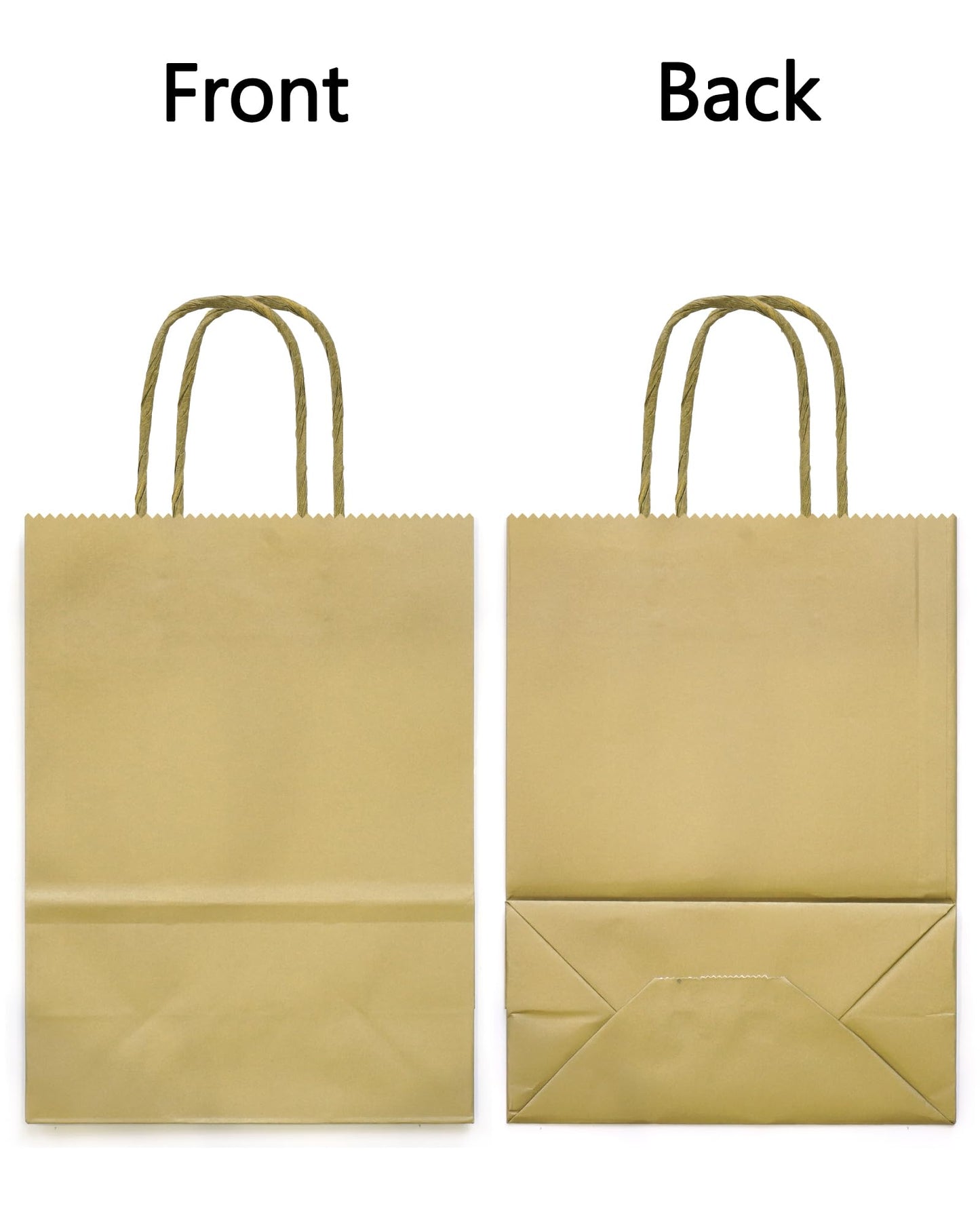 AZOWA Bronzing Gold Gift Bags Mini Kraft Paper Bags with Handles (4.7 x 2.4 x 6 in, Gold, 25 Pcs)