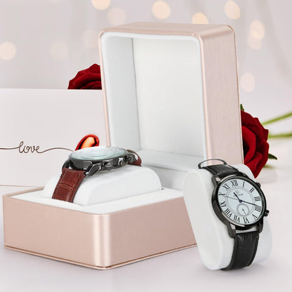 PU Leather Watch Box, Compact Watch Gift Case with Pillow for Women Men, Travel Watch Holder Storage Boxes for Birthdays Anniversary Father's Day Graduations (Gold)