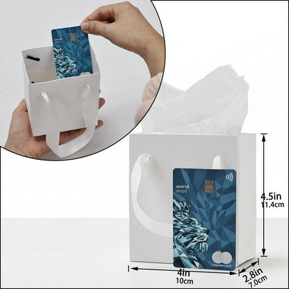 Papertide 6 Pack Small White Gift Bags 4x2.8x4.5 inch with Tissue Paper, Reusable Mini Gift Bags for Jewelry, Candles, Cosmetics, Birthday, Party Favors, Thank You Gifts